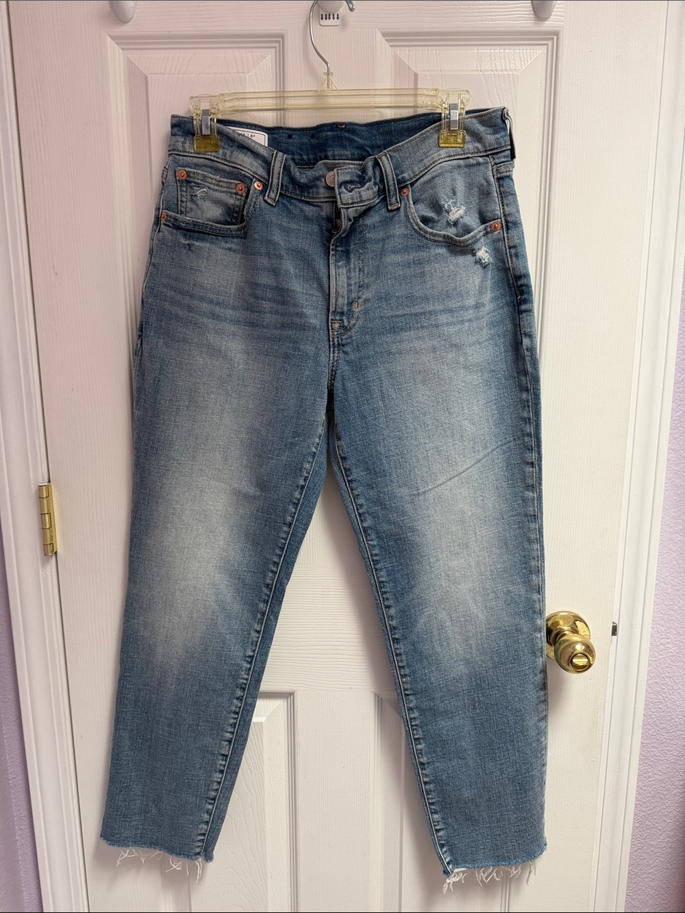 GAP Light Blue Cropped Distressed Jeans